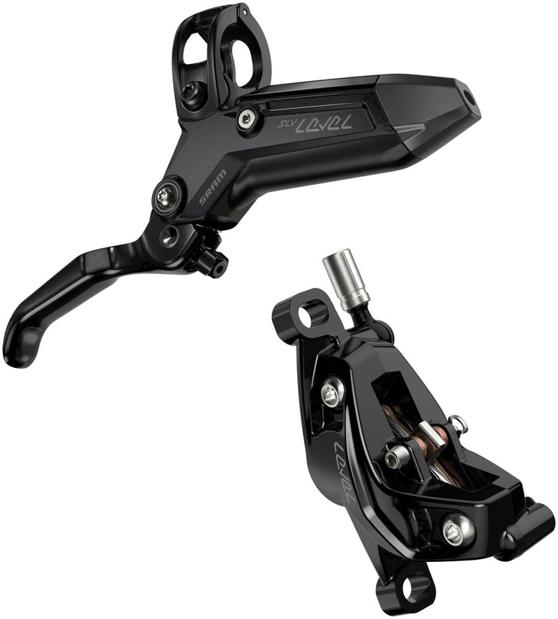 Load image into Gallery viewer, SRAM Level Silver Stealth Disc Brake Lever - Rear Post Mount 4-Piston Aluminum Lever SS Hardware BLK C1
