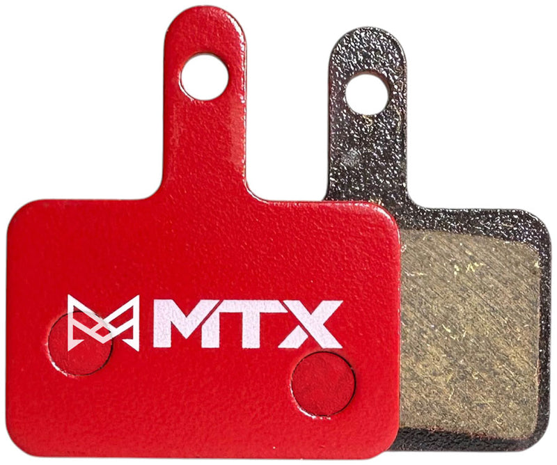Load image into Gallery viewer, MTX Red Label RACE Disc Brake Pads - Ceramic/Kevlar Compound Shimano Deore 2-Piston Single Set

