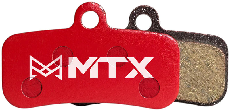 Load image into Gallery viewer, MTX Red Label RACE Disc Brake Pads - Ceramic/Kevlar Compound Shimano TRP MTB 4-Piston Single Set
