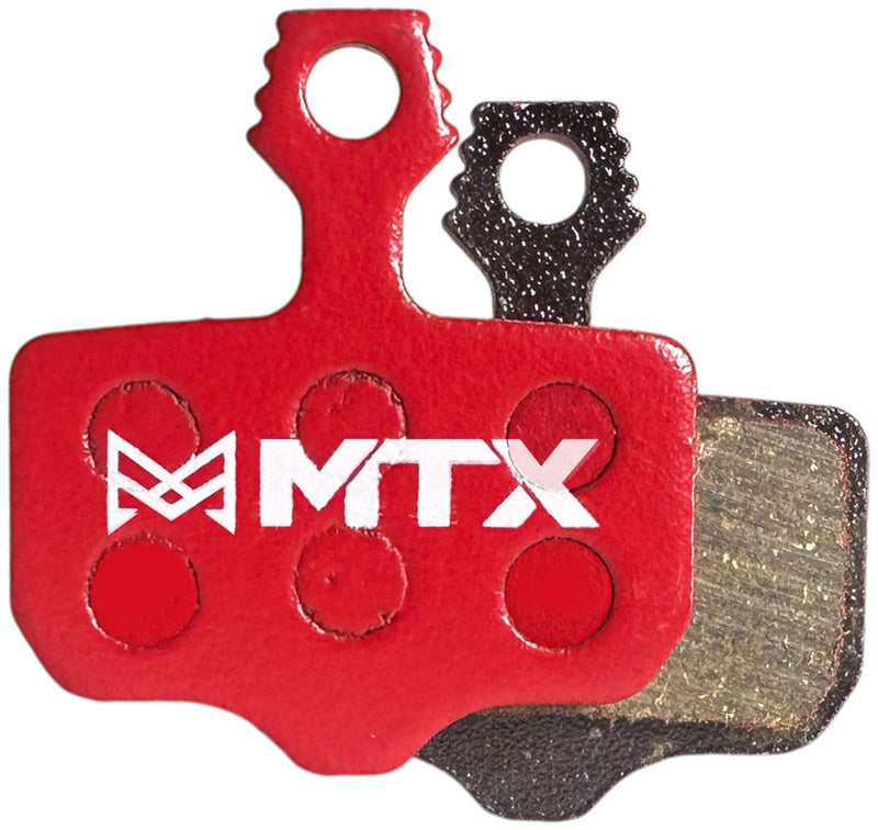 Load image into Gallery viewer, MTX Red Label RACE Disc Brake Pads - Ceramic/Kevlar Compound SRAM Level / Red / Rival AXS / Force 2-Piston Knurled Tab Single Set
