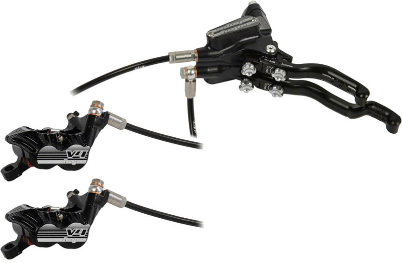 Load image into Gallery viewer, Hope Tech 3 V4 Duo Disc Brake Lever - Left Hand Front Rear Hydraulic Post Mount BLK
