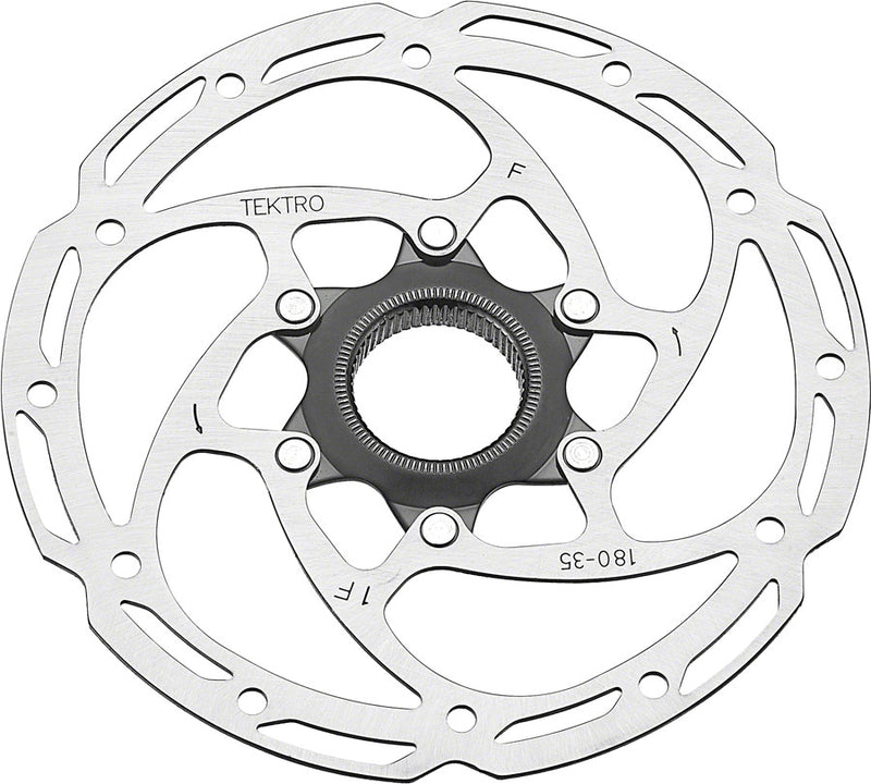 Load image into Gallery viewer, Tektro TR-35 Disc Brake Rotor - 180mm Center-Lock 1.8mm Thickness Silver
