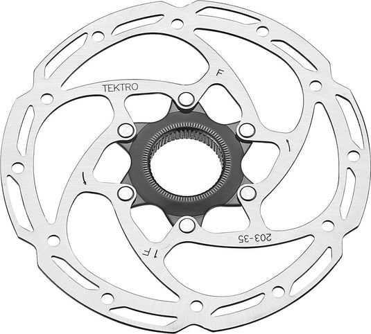 Tektro TR-35 Disc Brake Rotor - 203mm Center-Lock 1.8mm Thickness Silver