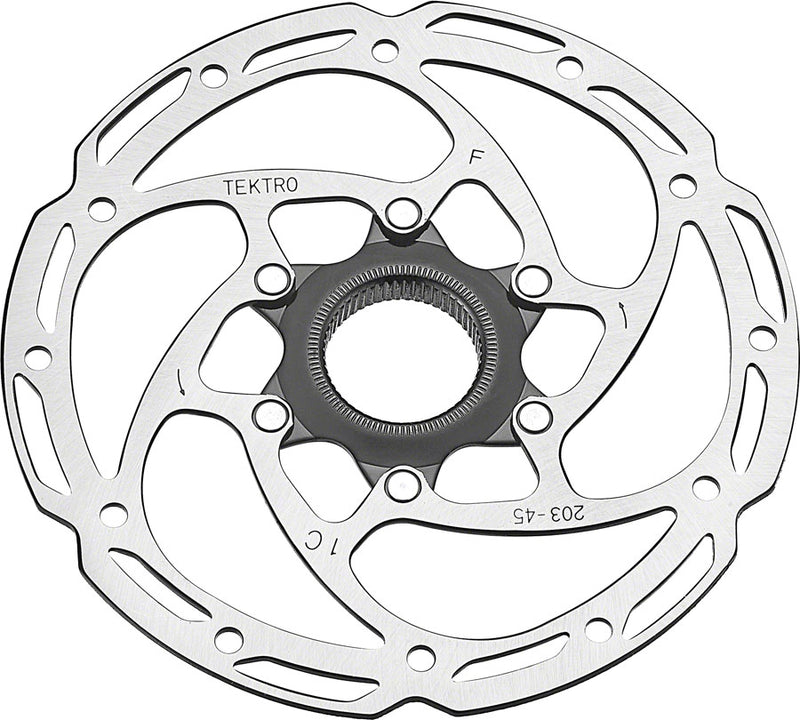 Load image into Gallery viewer, Tektro TR-45 Disc Brake Rotor - 203mm Center-Lock 2.3mm Thickness Silver
