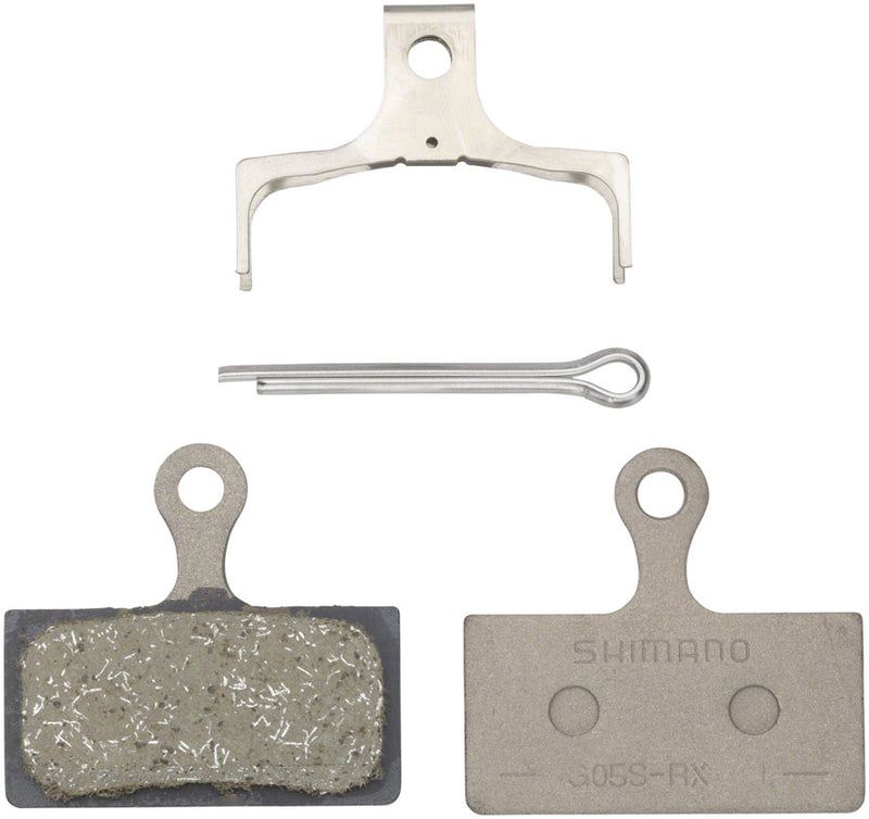 Load image into Gallery viewer, Shimano G05S-RX Disc Brake Pad Spring - Resin Compound Stainless Steel Back Plate One Pair
