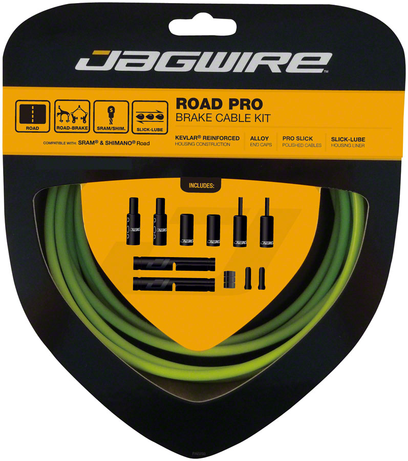 Load image into Gallery viewer, Jagwire Pro Brake Cable Kit Road SRAM/Shimano Organic Green
