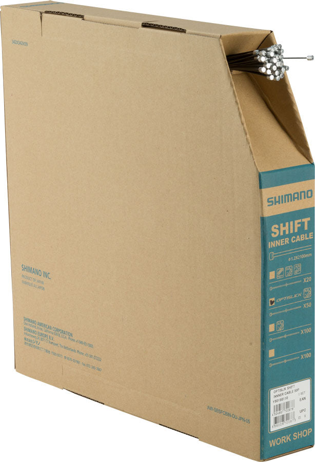 Load image into Gallery viewer, Shimano Optislick Derailleur Cable 1.2 x 2100mm Filebox of 50
