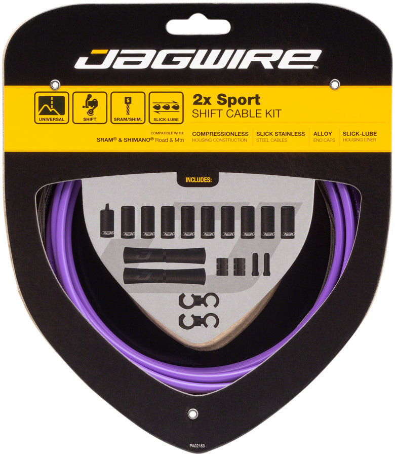Load image into Gallery viewer, Jagwire 2x Sport Shift Cable Kit SRAM/Shimano Purple
