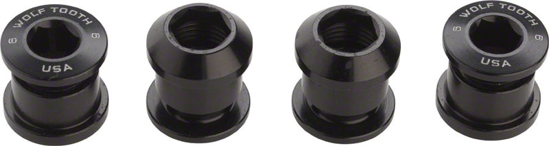 Load image into Gallery viewer, Wolf Tooth 1x Chainring Bolt Set - 6mm Dual Hex Fittings Set/4 Black
