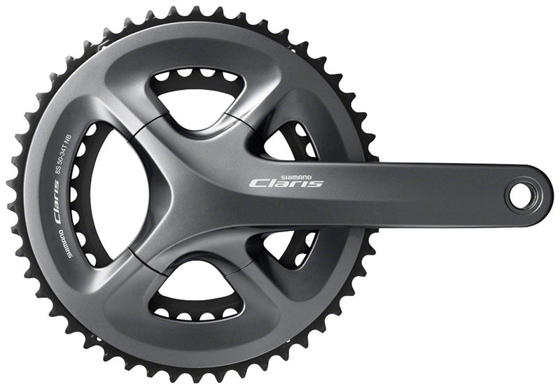 Load image into Gallery viewer, Shimano Claris FC-R2000 Crankset - 165mm 8-Speed 50/34t 110 BCD Hollowtech II Spindle Interface BLK

