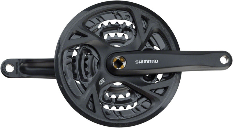 Load image into Gallery viewer, Shimano Altus FC-M371 Crankset - 170mm 9-Speed 48/36/26t Riveted Square Taper JIS Spindle Interface BLK
