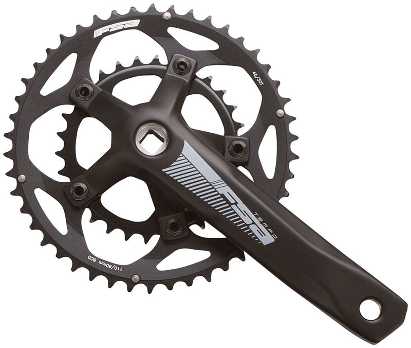 Load image into Gallery viewer, Full Speed Ahead Tempo Crankset - 165mm 10/11-Speed 46/30t JIS Spindle Interface BLK
