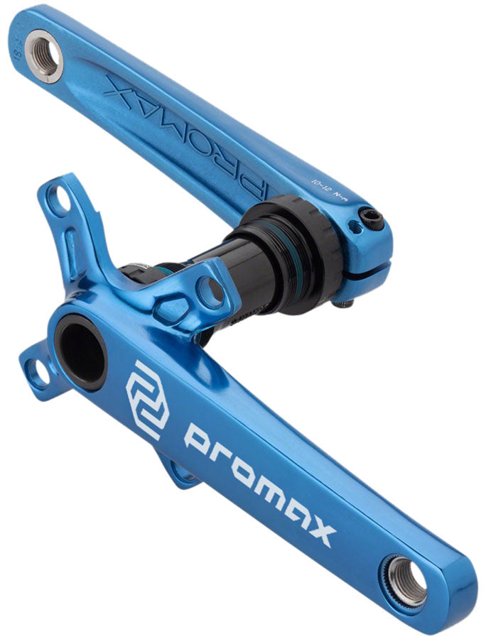 Load image into Gallery viewer, Promax CF-2 Crankset - 165mm 24mm Spindle 2-Piece 68mm English BB Included Blue
