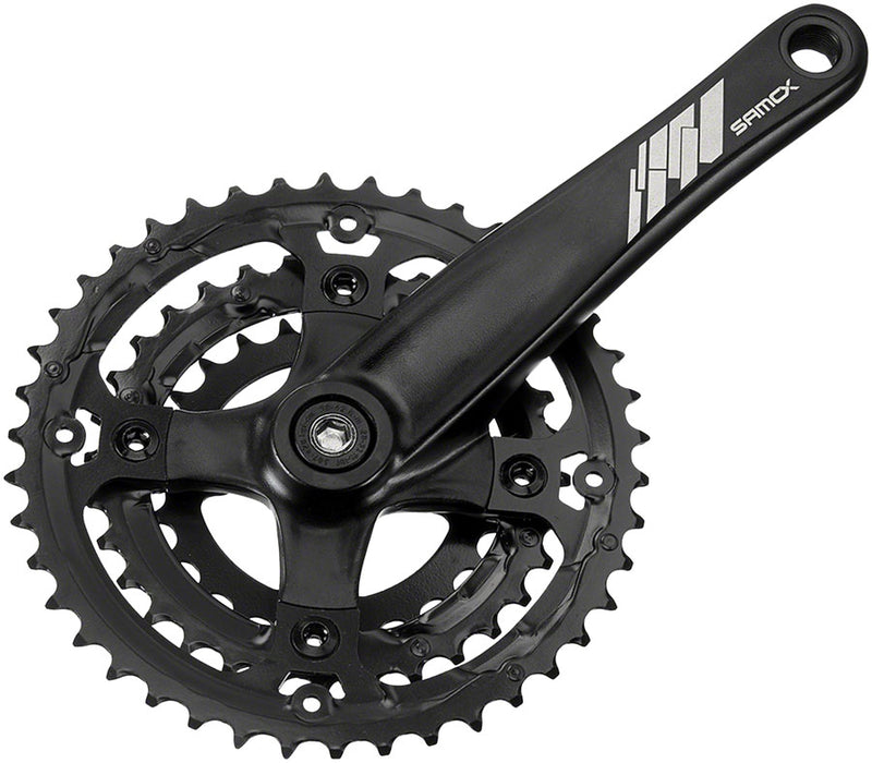 Load image into Gallery viewer, Samox AF26 Crankset - 175mm 9-Speed 44/32/22t 104/64 BCD JIS Square Taper Spindle Interface Spindle Bolts Sold Separate BLK
