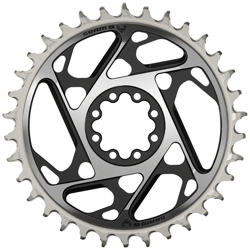 Load image into Gallery viewer, SRAM XX SL Eagle T-Type Direct Mount Chainring - 34t 12-Speed 8-Bolt Direct Mount 3mm Offset Aluminum BLK/Silver D1
