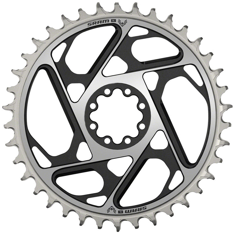 Load image into Gallery viewer, SRAM XX SL Eagle T-Type Direct Mount Chainring - 38t 12-Speed 8-Bolt Direct Mount 3mm Offset Aluminum BLK/Silver D1
