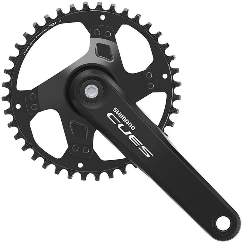 Load image into Gallery viewer, Shimano CUES FC-U4000-1 Crankset - 175mm 9/10/11-Speed 40t Riveted Square Taper JIS Spindle Interface BLK

