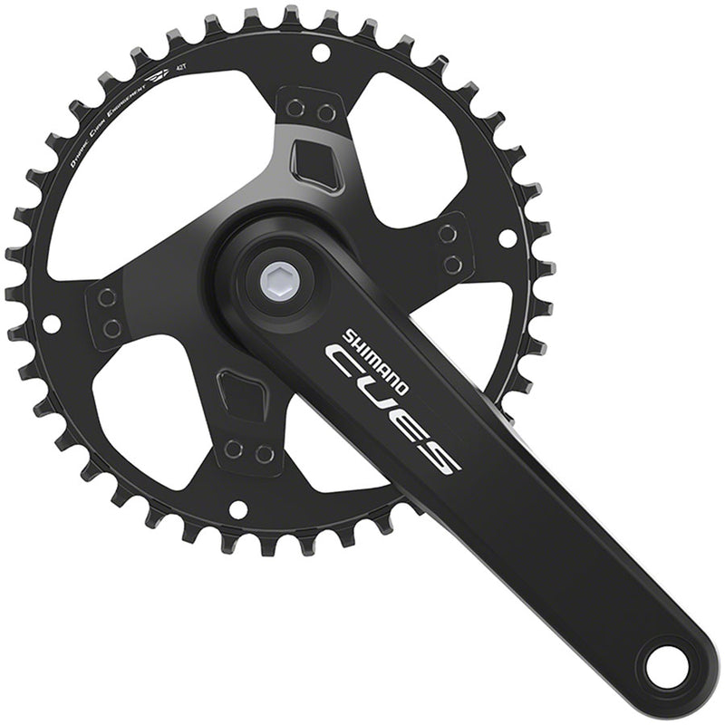 Load image into Gallery viewer, Shimano CUES FC-U4000-1 Crankset - 175mm 9/10/11-Speed 42t Riveted Square Taper JIS Spindle Interface BLK
