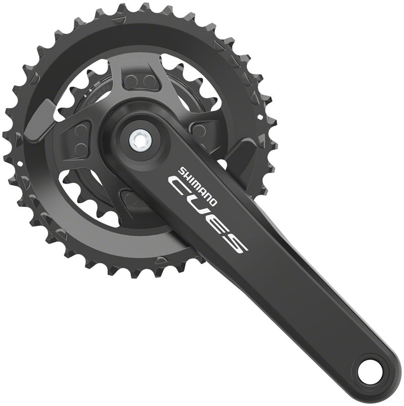 Load image into Gallery viewer, Shimano CUES FC-U4010-2B Crankset - 175mm 9/10/11-Speed 36/22t Riveted Hollowtech II Spindle Interface CL 3mm Outboard BLK
