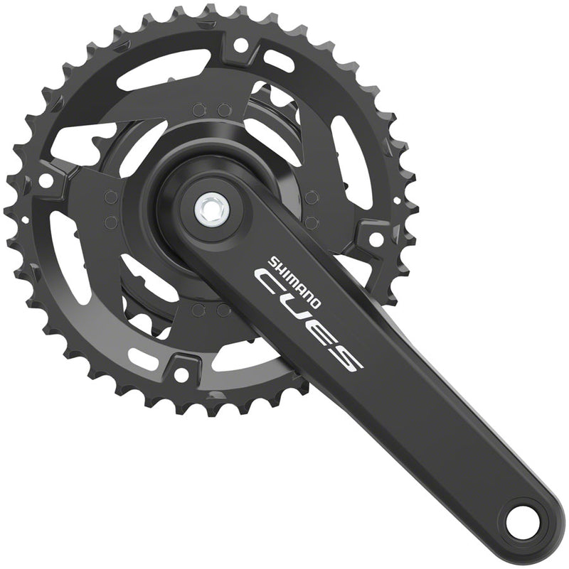 Load image into Gallery viewer, Shimano CUES FC-4010-2 Crankset - 175mm 9/10-Speed 46/30t Riveted Hollowtech II Spindle Interface BLK

