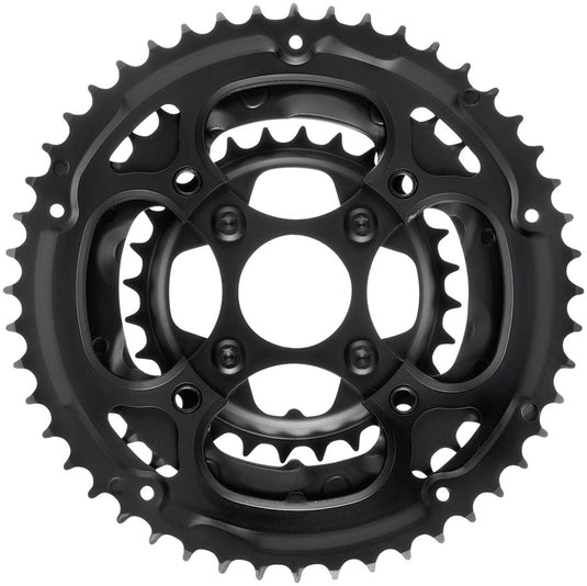 Samox 317SSS Chainring Set - 48/38/28t 104/Riveted BCD Steel Rings Black