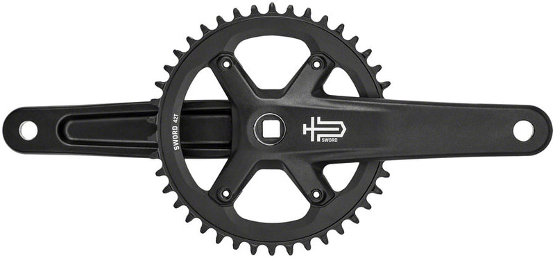 Load image into Gallery viewer, microSHIFT Sword BLK 1x Crankset - 170mm 9/10-Speed 42t 110 Asym BCD JIS Square Taper Spindle Interface BLK
