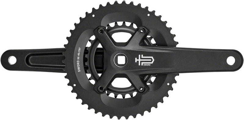 Load image into Gallery viewer, microSHIFT Sword BLK 2x Crankset - 175mm 9-Speed 46/29t 110/80 Asym BCD JIS Square Taper Spindle Interface BLK
