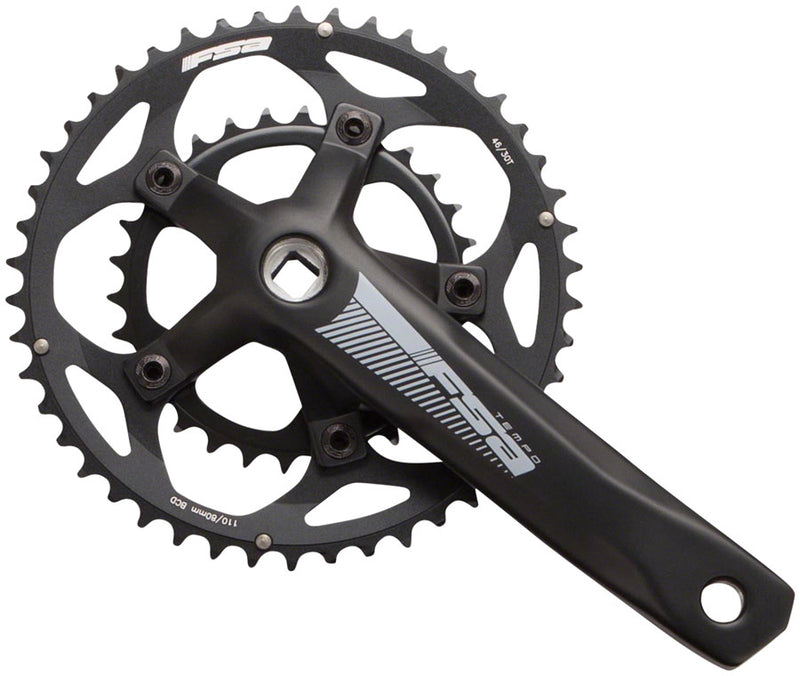 Load image into Gallery viewer, Full Speed Ahead Tempo Adventure Crankset - 170mm 10/11-Speed 46/30t 110/80 BCD Square Taper JIS Spindle Interface BLK
