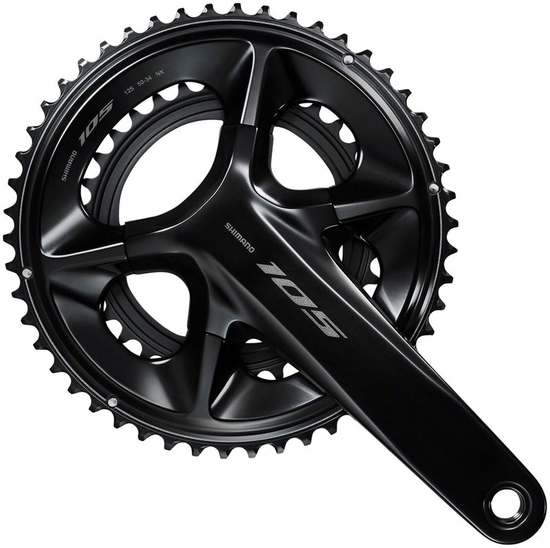Load image into Gallery viewer, Shimano 105 FC-R7100 Crankset - 170mm 12-Speed 50/34t 110 Asymmetric BCD Hollowtech II Spindle Interface BLK
