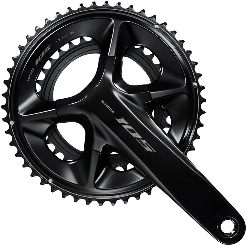 Load image into Gallery viewer, Shimano 105 FC-R7100 Crankset - 160mm 12-Speed 50/34t 110 Asymmetric BCD Hollowtech II Spindle Interface BLK
