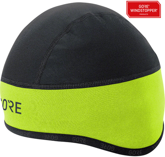 Gorewear C3 Windstopper Helmet Cap - Black/Neon Yellow Medium