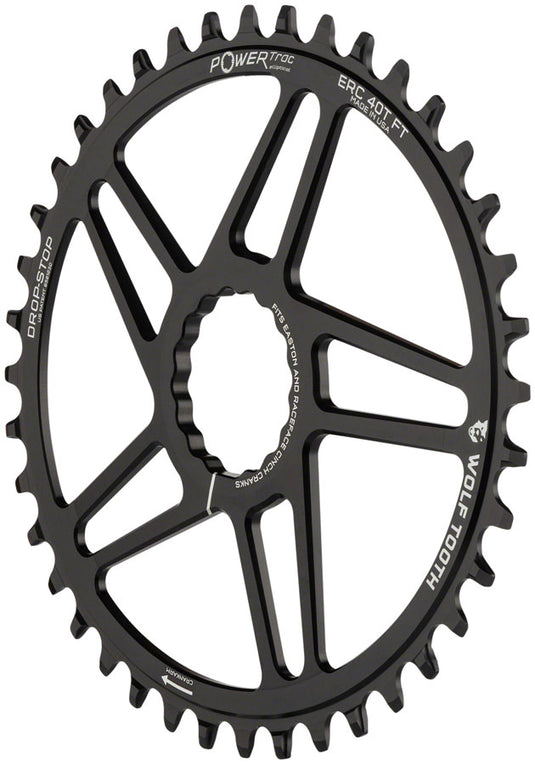 Wolf Tooth Elliptical Direct Mount Chainring - 40t RaceFace/EastonCINCH Direct Mount 3mm Offset Drop-Stop B Flattop Compatible BLK