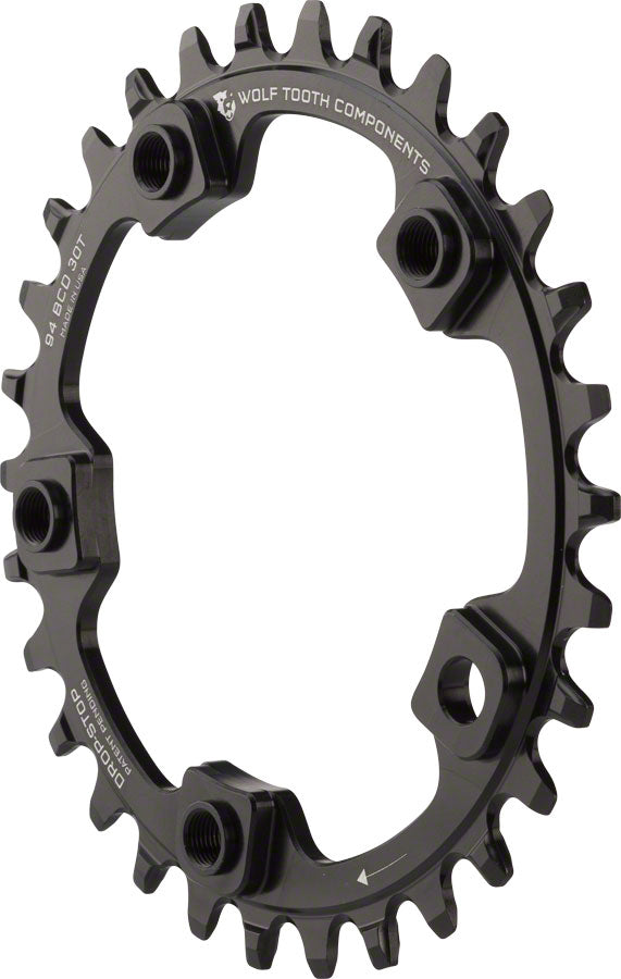 Load image into Gallery viewer, Wolf Tooth 94 BCD Chainring - 30t 94 BCD 5-Bolt Drop-Stop A Black
