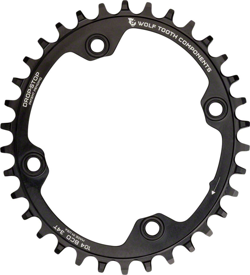 Load image into Gallery viewer, Wolf Tooth Elliptical 104 BCD Chainring - 34t 104 BCD 4-Bolt Drop-Stop A BLK
