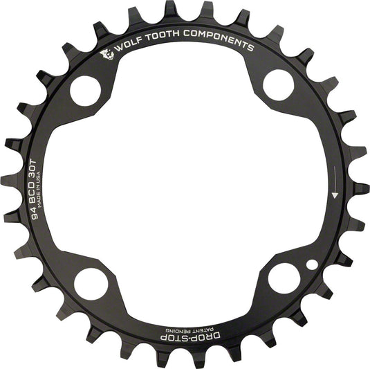Wolf Tooth 94 BCD Chainring - 32t 94 BCD 4-Bolt Drop-Stop A For SRAM Cranks BLK