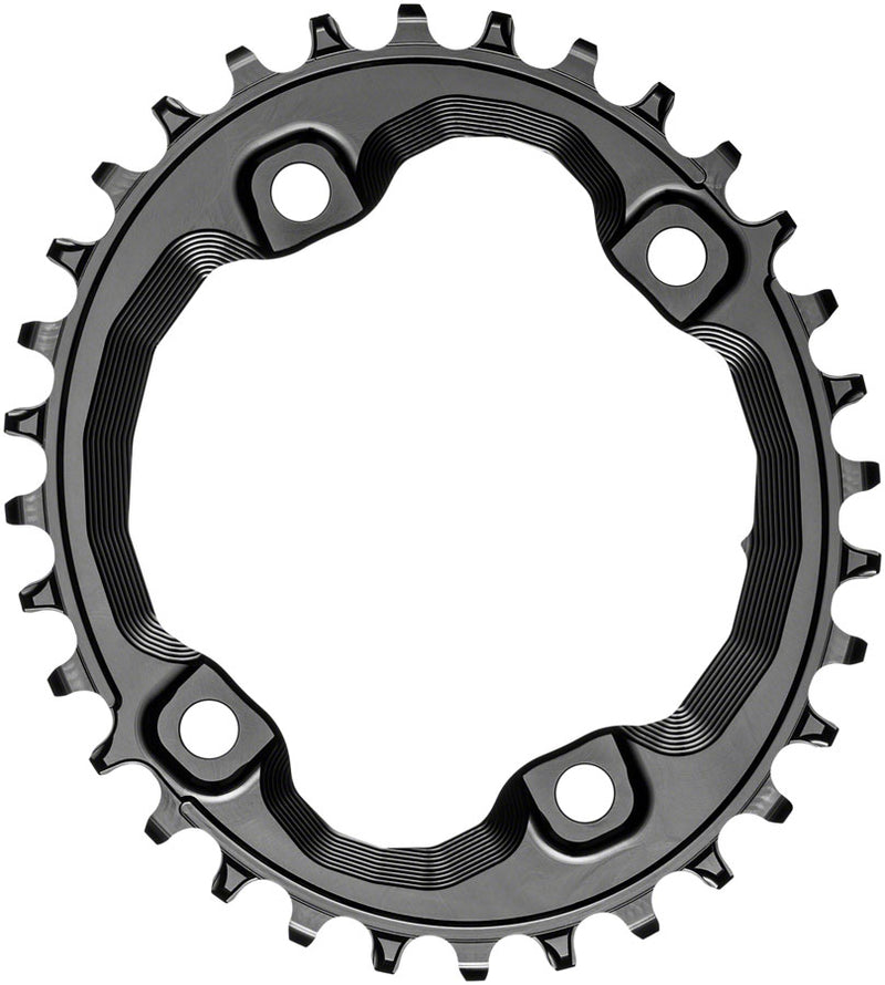 Load image into Gallery viewer, absoluteBLACK Oval 96 BCD Chainring Shimano XT M8000 - 32t 96 Shimano Asymmetric BCD 4-Bolt Narrow-Wide BLK
