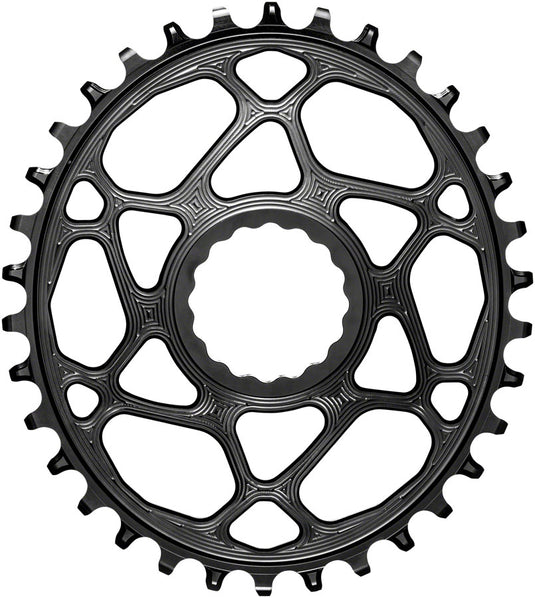 absoluteBLACK Oval Direct Mount Chainring - 34t CINCH Direct Mount 3mm Offset Requires Hyperglide+ Chain BLK