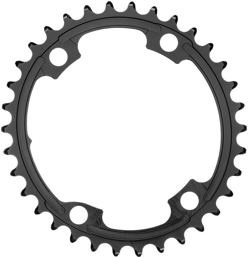 Load image into Gallery viewer, absoluteBLACK Premium Oval 110 BCD Road Inner Chainring Shimano Dura-Ace 9100 - 34t 110 Shimano Asymmetric BCD 4-Bolt BLK
