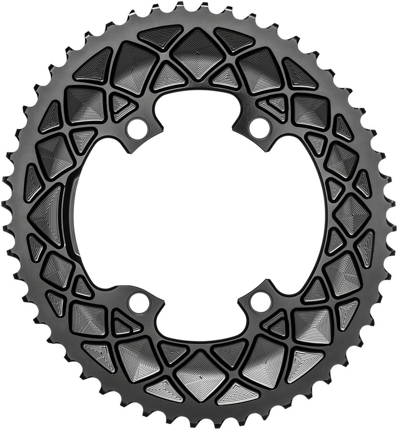 Load image into Gallery viewer, absoluteBLACK Premium Oval 110 BCD Road Outer Chainring Shimano Dura-Ace 9100 - 50t 110 Shimano Asymmetric BCD 4-Bolt BLK
