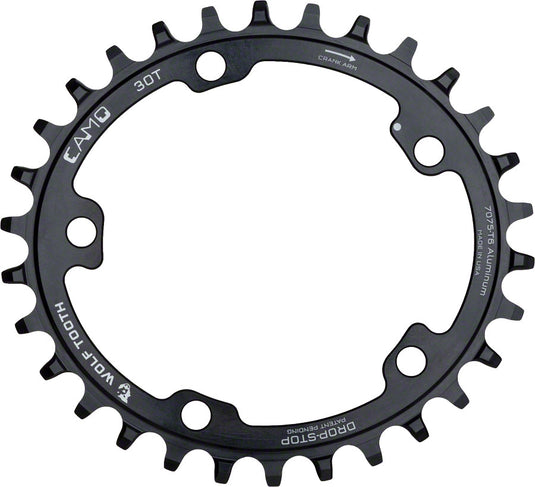 Wolf Tooth CAMO Aluminum Elliptical Chainring - 32t Wolf Tooth CAMO Mount Drop-Stop B BLK