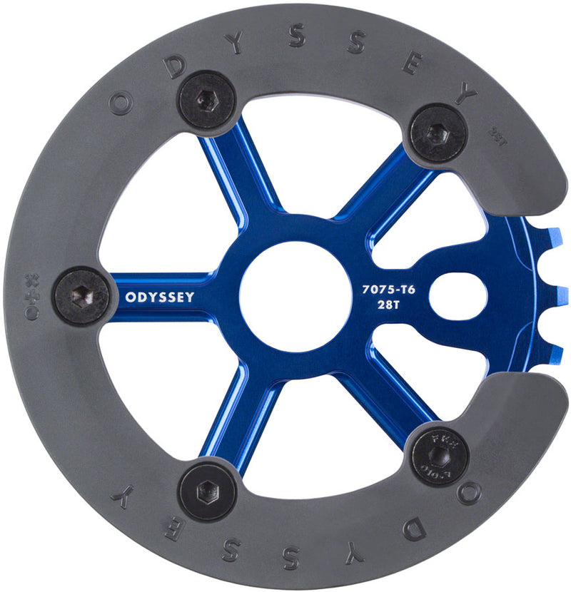 Load image into Gallery viewer, Odyssey Utility Pro Guard Sprocket - 28t Anodized Blue
