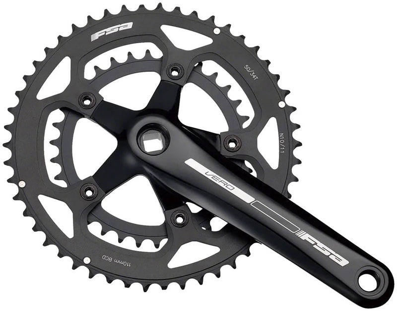 Load image into Gallery viewer, Full Speed Ahead Vero Compact Crankset - 172.5mm 9-Speed 50/34t 110 BCD Square Taper JIS Spindle Interface BLK
