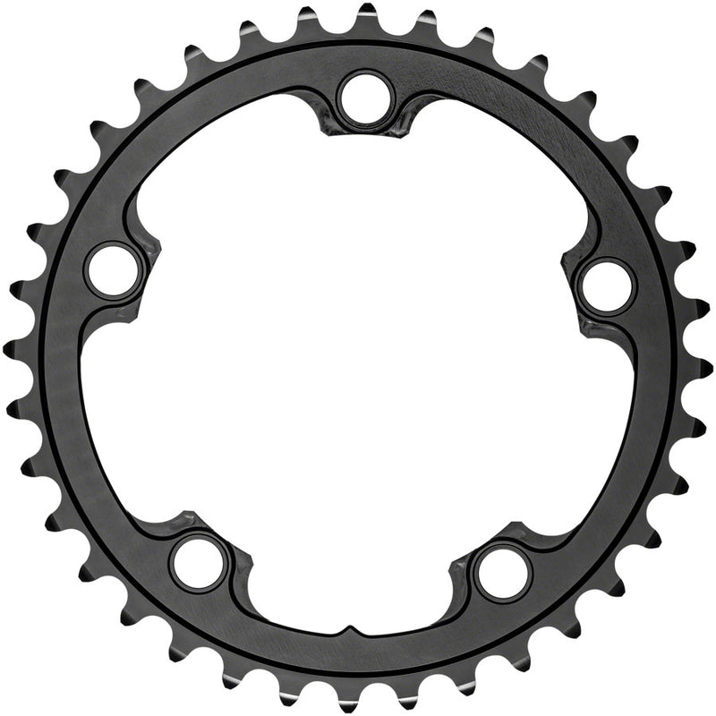 Load image into Gallery viewer, absoluteBLACK Premium Round 110 BCD Road Inner Chainring - 36t 110 BCD 5-Bolt For 52/36 Combination BLK
