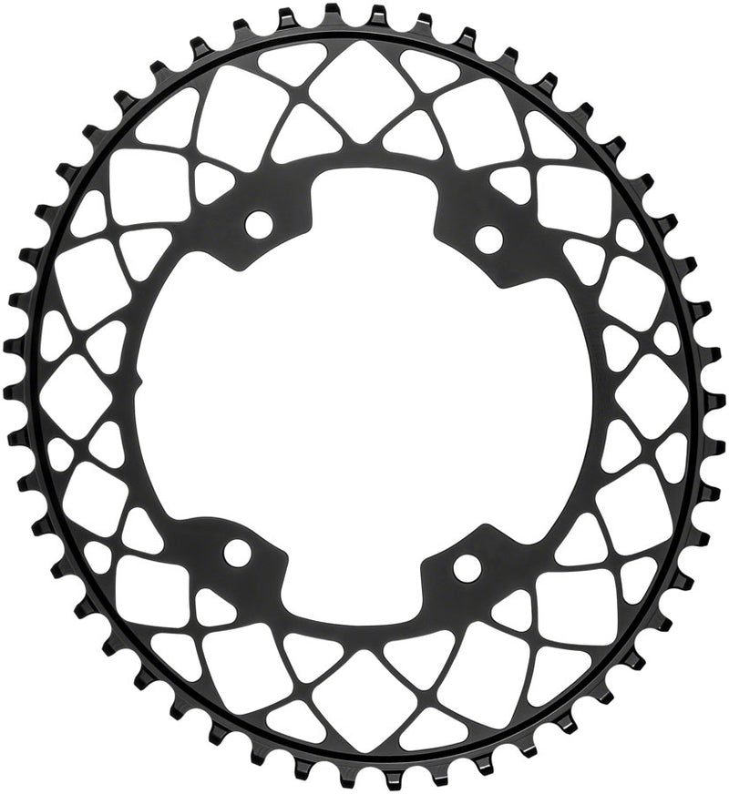 Load image into Gallery viewer, absoluteBLACK Oval 110 BCD Gravel Chainring - 48t 110 Shimano Asymmetric BCD 4-Bolt Narrow-Wide BLK
