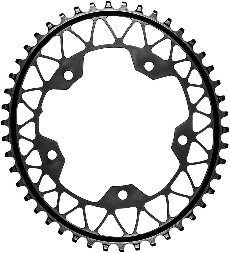 Load image into Gallery viewer, absoluteBLACK Oval 110 BCD Gravel Chainring - 44t 110 BCD 5-Bolt Narrow-Wide BLK
