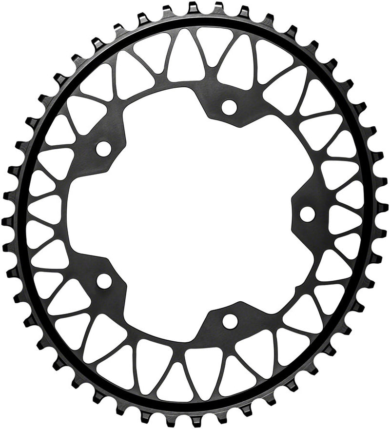 Load image into Gallery viewer, absoluteBLACK Oval 110 BCD Gravel Chainring - 48t 110 BCD 5-Bolt Narrow-Wide BLK
