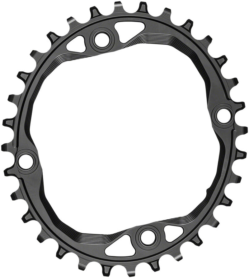 Load image into Gallery viewer, absoluteBLACK Oval 104 BCD Chainring - 32t 104 BCD 4-Bolt Requires Hyperglide+ Chain BLK

