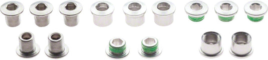 TruVativ Aluminum Chainring Bolt Set Double plus Inner Silver 10 hex bolts 5 hex nuts