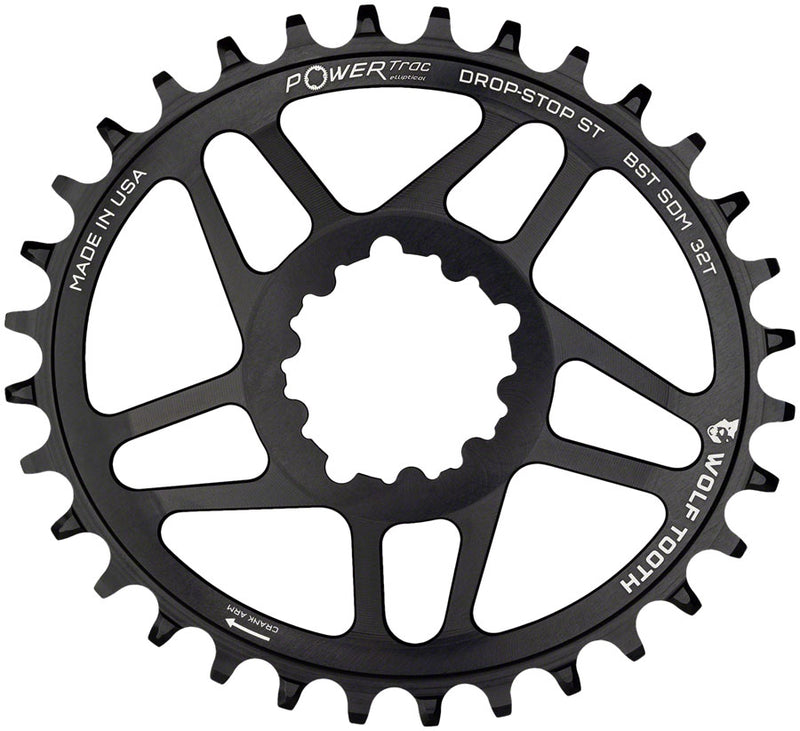 Load image into Gallery viewer, Wolf Tooth Elliptical Direct Mount Chainring - 30t SRAM 3-Bolt DM Drop-Stop ST For SRAM Boost Cranks Requires HG+ Chain BLK
