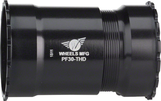 Wheels Manufacturing PressFit 30 Bottom Bracket Angular Contact Bearings Threaded BLK